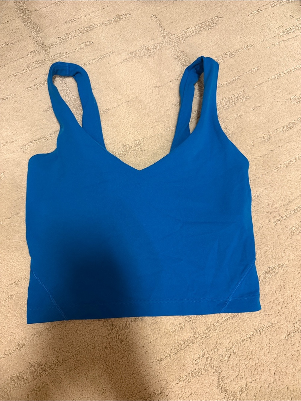lululemon athletica Bright Blue V-Neck Cropped Sports Tank